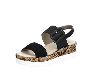 Rieker Sandales V3950 pour femme, Noir, 36 EU