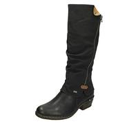 Rieker 93655-00, Bottes Cavalières femme, Noir, 38 EU (5 UK)