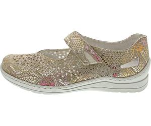 Rieker Slipper/Kletthalbschuh luftdurchlässig (durchbrochenes/geflochtenes Obermaterial) 48996-90
