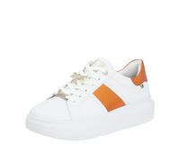 Rieker Evolution Baskets basses pour femme en cuir lisse blanc, blanc, orange, orange, 40 EU