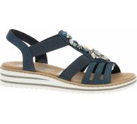 Rieker V0649 145 Sandale compensée femme bleu, bleu, t. 37