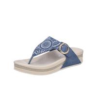 Rieker V1465 Tongs Femme, Bleu, 37 EU