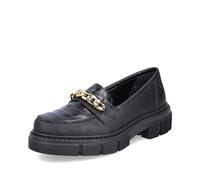 Rieker Women Loafers M3861, Ladies Slippers,Removable Insole, Noir, 36 EU