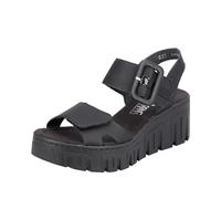Rieker Femme 68050 Sandale, Noir, 41 EU