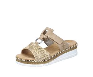 Rieker Women's V1243 Sandal, beige, 36 EU