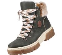 Rieker X8647-54 Damen Boots,Synthetic, Green, Warmfutter, Wechselfußbett - Chaussures de bottines / bottes à la mode, vertes, hauteur de talon : 10 mm