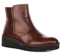 Rieker X9165-27 Bottines décontractées avec fermeture éclair latérale pour femme, marron, 39 EU