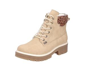 Rieker Y8118-22 Bottes à lacets en cuir synthétique pour femme Marron, Beige 60., 43 EU