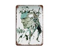RIELLI Metal Gear Solid 2 Game Poster rétro en métal - Art chic - Peinture sur fer - Bar Personnes Cave Café, Famille Garage - Décoration murale - 20 x 30 cm
