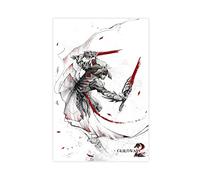 RIELLI Poster Guild Wars 2 Game 11 sur toile - Décoration murale - Pour salon, chambre à coucher - Sans cadre : 30 x 45 cm