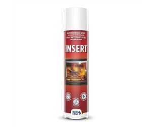 RIEM - Insert 400 ml - Spray Nettoyant pour Vitres de Poêles de Chauffage et Inserts de Cheminée - Nettoie - Dissout Rapidement les Traces de Goudron, Suie et Graisse - Ne Coule pas
