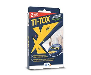 RIEM - Ti-Tox Anti-Fourmis 2 pièces - Boite d'Appât contre les Fourmis Noirs - Efficace à l'Intérieur et à l'Extérieur - Action Longue Durée - Détruit aussi la Fourmilière