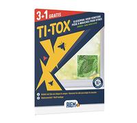 RIEM - Ti-Tox Piège à Mouches pour Vitres Feuillage 4 pièces - Sticker Contre Les Mouches et Les Mouches à Fruits - sans Insecticide - Efficace jusqu'à 6 Mois - Motif de Feuillage