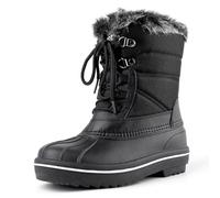 riemot Bottes de Neige Bottes de Pluie Femme Bottes Caoutchouc Femme Chaussures Hiver Imperméable Chaudes Bottines de Randonnée Boots de Trekking Outdoor,Noir,EU 39