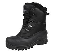 riemot Bottes de Neige Femme Hommes Confortable Chaussures de Hiver avec Fourrure Antidérapant Chaude Cuir Neige Bottines Impermeabilisant Chaussure Randonnée Boots de Trekking Outdoor,Noir,EU 43