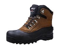 riemot Bottes de Neige Homme et Femme, Bottes de Randonnée Hiver Neige Imperméable y Antidérapant Chaussures de Trekking Outdoor Confortable Chaudes Boots de Marche, Homme Marron EU 46