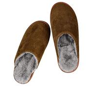 riemot Chausson Hommes, Hiver Pantoufles Chaud Chaussons Maison Confortable Marron EU 46-47