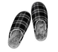 riemot Chausson Hommes, Hiver Pantoufles Chaud Chaussons Maison Confortable Noir blanc EU 46-47
