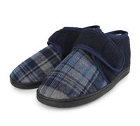 riemot Chaussons Homme, Pantoufles Homme Fermées à Scratch | Faciles à enfiler, ouverture réglable, talon fermé et amorti en mousse à mémoire de forme pour le confort à la maison