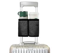 riemot Porte Gobelet de Valise,porte-gobelet de voyage pour bagages - main libre - Espace pour deux tasses à café - Cadeaux pour les agents de bord Accessoires Noir anthracite (facile à régler)