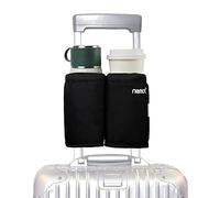 riemot Porte Gobelet de Valise Porte-Gobelet Voyage Bagages Valise Porte-Boissons, Main Libre, Espace pour Deux Tasses à Café, s'adapte Toutes Les PoignéEs Valise, Noir
