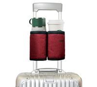 riemot Porte-gobelet de voyage pour bagages - Porte-gobelet de voyage - Porte-gobelet à main libre - Peut contenir deux tasses à café - Poches pour carte d'identité - Ceinture d'argent pour les agents