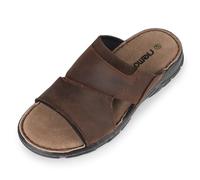 riemot Sandales Homme Cuir Mules Orteil Ouvert Antidérapantes Pantoufles Confortables Amorti Slides Pour Promenade Jardin Voyage Taille 46
