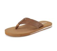 riemot Tong Hommes, Flip Flop, Tongue, Claquettes Ete de Plage et Piscine,Confort et Légères Tongs, Sandales de Marche Antidérapants,Cuir Marron Clair EU 45