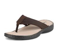 riemot Tongs en Cuir pour Homme, Sandales Confortables avec Semelles en Mémoire de Forme, Tongue d'Été Antidérapantes, Chaussons de Plage, Tongs Sandale Casual et Légeres pour Piscine, 42 EU