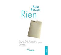 Rien - Anne Rataud - Jets D'encre - broché - Poésie