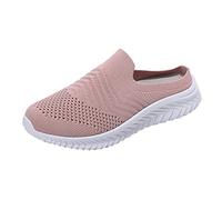 Rien Chaussures Casual Chaussures de Couleur Unie Chaussures de Sport Plates Respirant et Respirant en Maille Chaussures de Gym Bon marché, rose, 37 EU