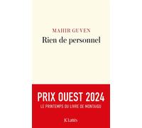 Rien de personnel - Mahir Guven - Lattes - broché - Roman