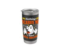 Rien ne m'effraie, j'ai quatre frères et sœurs, Halloween, sœur, frère Gobelet isotherme en acier inoxydable double paroi