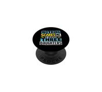 Rien ne m'effraie, J'Ai Trois Filles pour Darks PopSockets PopGrip Adhésif