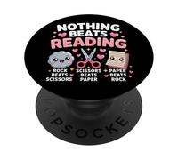 Rien ne Vaut la Lecture - Ciseaux à Papier Amusants pour Amateurs de Livres PopSockets PopGrip Adhésif