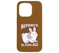Rien n'est im-Paws-Ible, Jolie Phrase de Lapin Coque pour iPhone 15 Pro