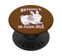 Rien n'est im-Paws-Ible, Jolie Phrase de Lapin PopSockets PopGrip Adhésif
