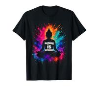 Rien n'est Permanent Bouddha méditant l'art coloré des éclaboussures T-Shirt