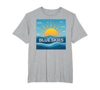 Rien Que Le Ciel Bleu - Sunny Optimism T-Shirt, Homme Grandes Tailles, Gris Chiné, 3X Tall