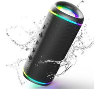 RIENOK Enceinte Bluetooth Portable 30W 2500mAh Autonomie 10H 128Go TF Carte | Haut Parleur Puissant, Bluetooth 5.3, Port AUX, IPX5 Étanche, Lumineuse RGB, pour Soirées Randonnées Voyage