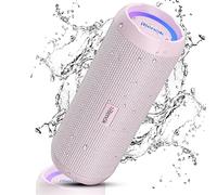 RIENOK Enceinte Portable Bluetooth aux Basses Renforcées, 30H, Bluetooth 5.3, 30W Enceinte Puissante, IPX7, AUX, TF Carte, pour Fêtes/Voyage/Extérieur, Rose