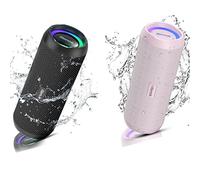 RIENOK S1 Mini 2PCS Enceinte Bluetooth Noir et Enceinte Bluetooth Rose, avec Basses Renforcées, 30H, Bluetooth 5.3, Enceinte Puissante 30W, IPX7, AUX, TF Carte, Portable pour Fêtes Voyage Extérieur