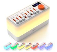 RIENOK S10 Enceinte Bluetooth Veilleuse Enfant Lampe de Chevet Bébé Lumineuse Multifonction 8 Effets Sonores Autonomie 60 H avec Fonction Minuterie Cadeau Fille, Garçon, Enfant, Ados, Adulte, Noël