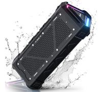 RIENOK S11 Enceinte Portable Bluetooth aux Basses Renforcées, 3 Modes d'Égaliseur, Mode Audio USB, Bluetooth 5.3, 30W Enceinte Puissante, IPX7, TF Carte, Soirées Plage, Randonnées, Voyage, Noir