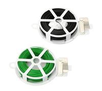 Rieoany 100 m Fil De Fer Jardin, Fil De Fer Vert Et Noir pour Jardins, Fleurs et Plantes Grimpantes, Flexible Attache Plante Grimpante avec Coupe-Fil pour Une Manipulation Aisée