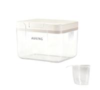 Rieoany 2,9L Boîte de Rangement en PET de Qualité Alimentaire, Couvercle à Pression avec Cuillère Doseuse,Distributeur De Lessive, Boite Farine, pour Céréales Aliments pour Animaux et Détergents