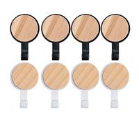 Rieoany 8 PièCes Crochet Adhesif Mural Autocollant Crochet Mural Abs Et Bambou Capacité De Charge 3 Kg Accroche Murale Sans Percer Pour Cuisines, Salles De Bains Et Placards Noir Blanc