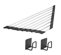 Rieoany Egouttoir Vaisselle Égouttoir à Vaisselle Cuisine en Acier Inoxydable Pliable et Amovible Egouttoir Vaisselle sur Evier pour Porte-Torchons, Légumes, Fruits et Assiettes