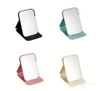 Rieoany Miroirs Voyage Pliant 4 Pièces, Petit Miroir de Poche pour Maquillage, Miroir Portable pour Femme, Miroirs de Main Blanc Rose Noir Vert