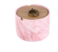 Rieort Cendrier Rose cendrier en céramique avec Couvercle cendrier Ensembles personnalité lumière cendrier extérieur de Luxe cendrier intérieur Portable